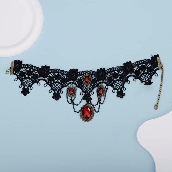 Lace Gothic Choker Necklace for Women - Picture 5 of 7